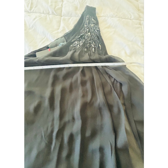 Cynthia Rowley Black OneShoulder Beaded Blouse XS Valentine’s Day Y2K sexy - Picture 8 of 9